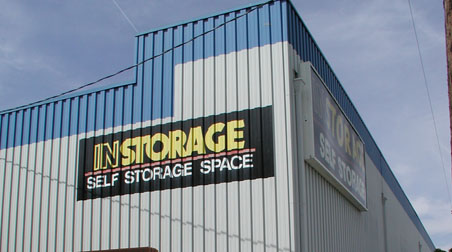 View of exterior signage for Instorage Self Storage Space