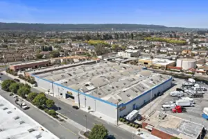 Drone shot of storage facility.