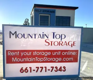 Mountain Top self storage sign.